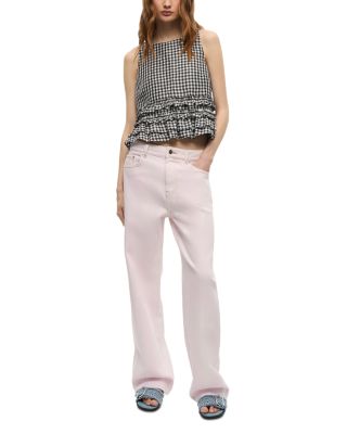 Overdyed Izey Jeans in Chalk Pink	