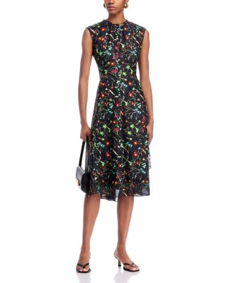 Bliss Silk Floral Chiffon Hem Dress