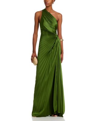 Lara Pleated One Shoulder Gown