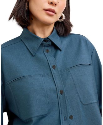 Russell Button Down Shirt - Washable Wool Twill