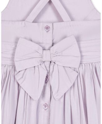  Girls' Heirloom Organic Sleeveless Special Occasion Sundress with Bow Back Detail and Embroidery - Baby