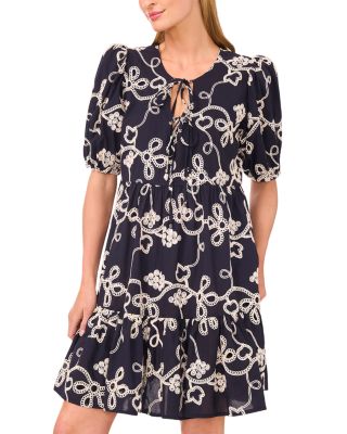 CeCe - Tie Front Tiered Dress