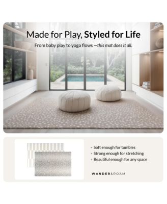  Reversible Baby Playmat - Antelope + Stripe Design – Soft, Non-Toxic Foam – Waterproof, Easy to Clean