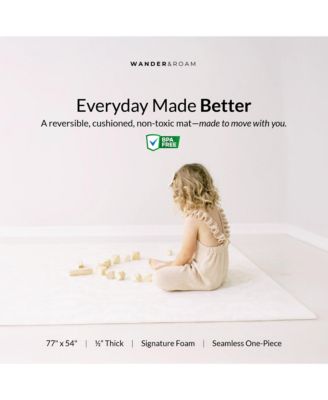  Reversible Baby PlayMat - Emerson Ikat + Jack Stripe Design – Soft, Non-Toxic Foam – Waterproof, Easy to Clean