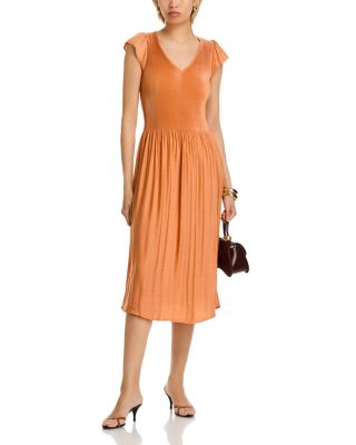 Flutter Sleeve Midi Dress