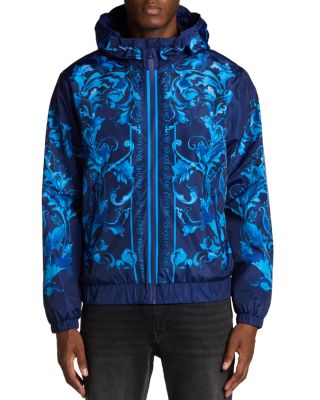 Printed Zip Front Hooded Jacket