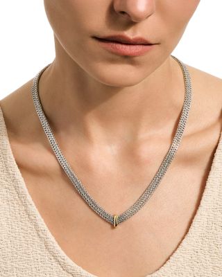 Sterling Silver & 14K Yellow Gold Icon Link Necklace, 16"