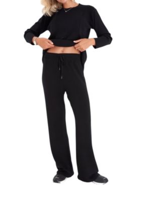 Effortless Elegance Set with Rib Side Zip Long Sleeve Materity/Nursing Top &amp; Lounge Pants