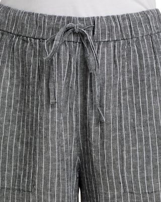 Linen Cropped Wide Leg Pants