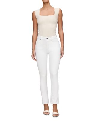 Mara Straight Mid Rise Instasculpt™ Ankle Jeans in White