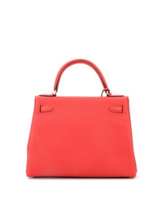 Kelly 28 Handbag Pink Togo with Palladium Hardware