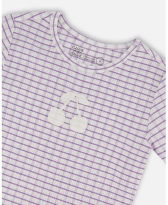 Girls' Crinkle Top with Applique Checkered - Big Kid
