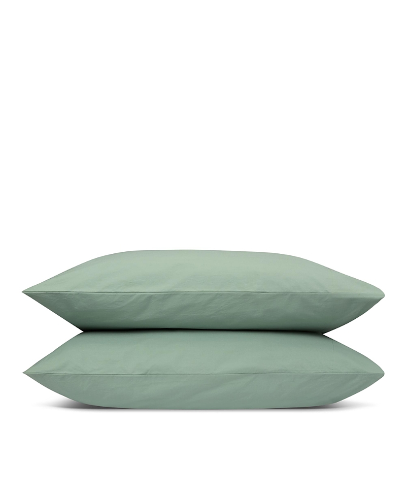 Piglet In Bed Washed Cotton Percale Pillowcase Pair, King In Green
