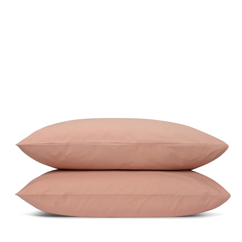 Piglet In Bed Washed Cotton Percale Pillowcase Pair, Square In Pink