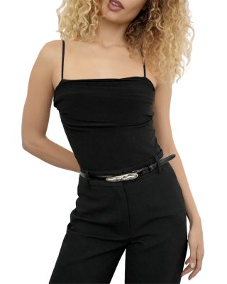 Liquid Luxe Women's Black Leather Belt