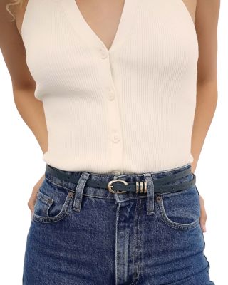 Women's Classic Skinny Leather Belt