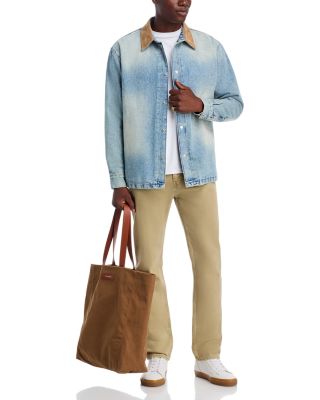 Suede Collar Denim Overshirt