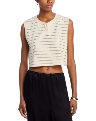 Margo Sleeveless Cropped Henley Top