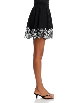 Cotton Linen Lace Trim Mini Skirt - Exclusive