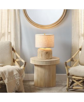 Timber Table Lamp with Linen Shade