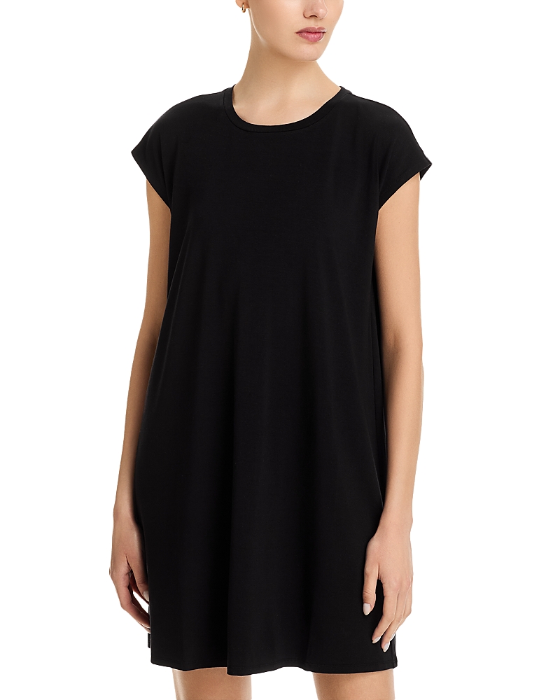 Eileen Fisher Crinkled Jersey Crewneck Elbow Sleeve Top