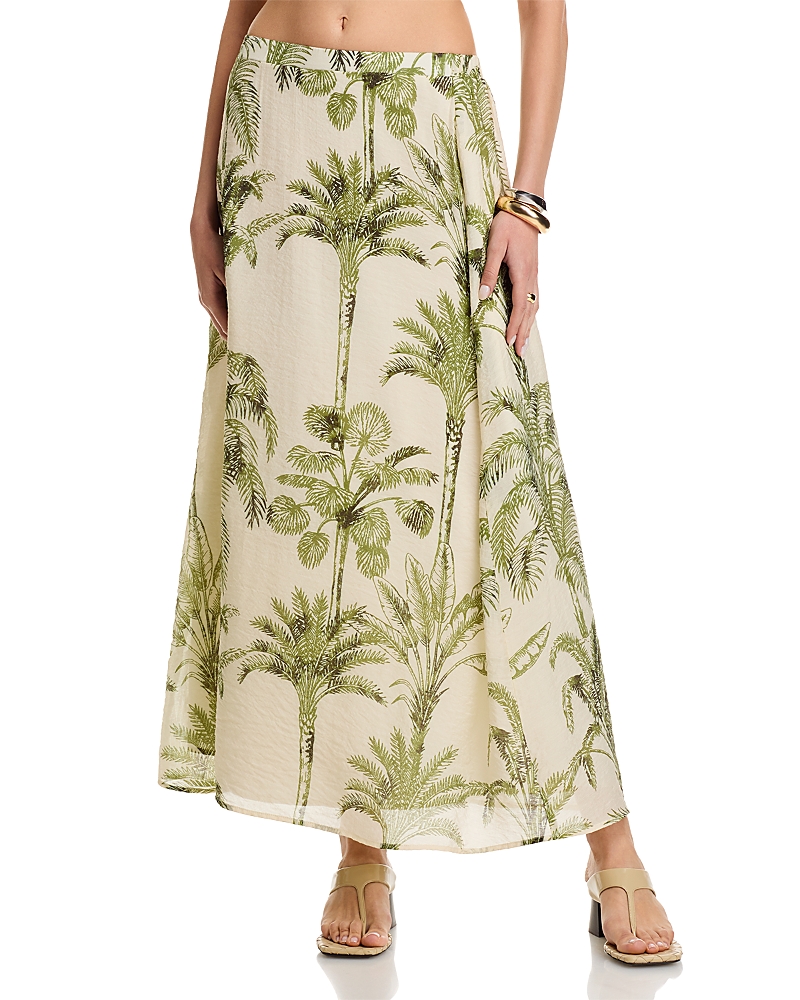Lucky & Coco Printed Maxi Skirt In Neutral
