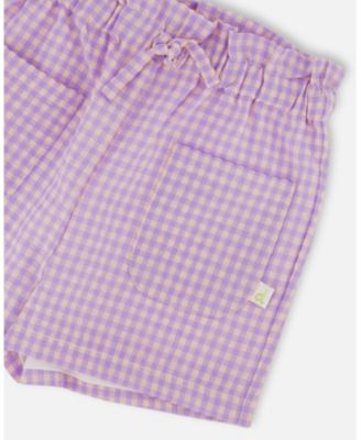 Girls' Printed Gingham Short - Little Kid