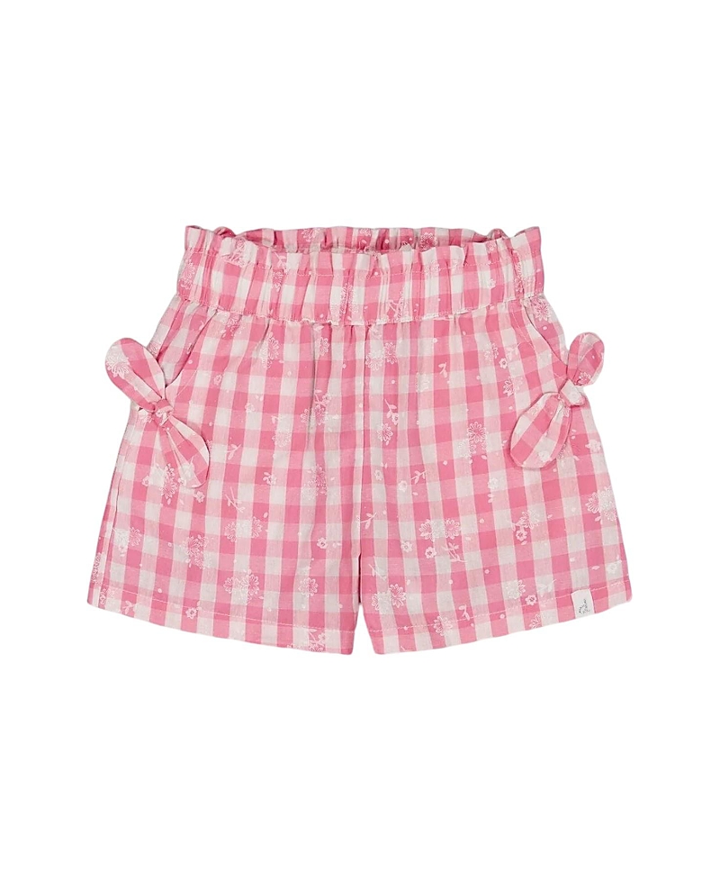 Deux Par Deux Girls' Smocked Waist Short With Knots - Little Kid