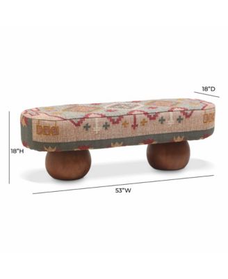 Rizi Textured Wool Upholstered Bench