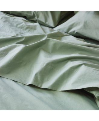 Washed Cotton Percale Flat Sheet, King