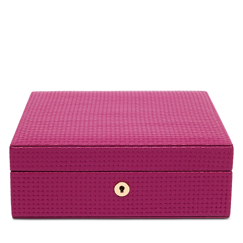 Rapport London Charlotte Leather Jewelry Box In Purple