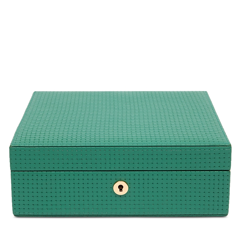 Rapport London Charlotte Leather Jewelry Box In Green