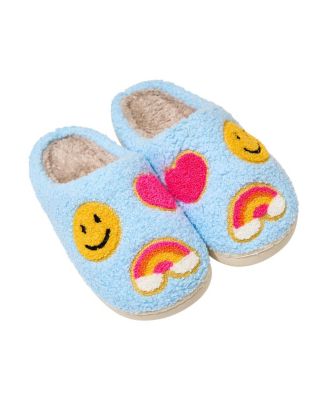 Girls' Happy Face, Rainbow, Hearts Slippers - Big Kid