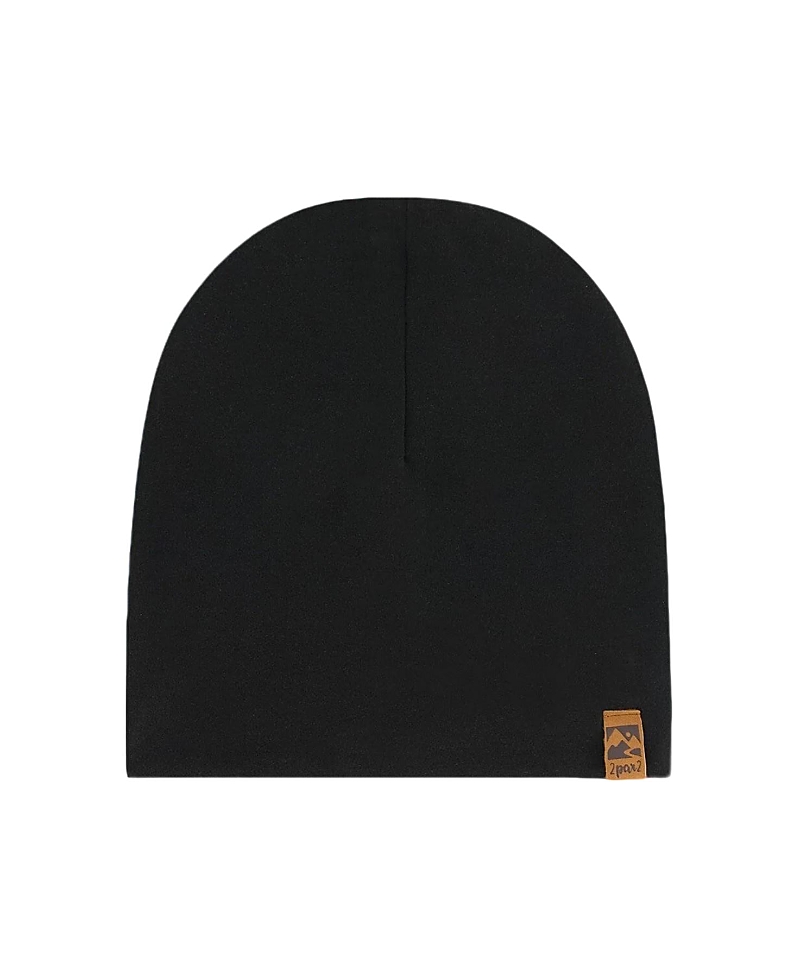 Deux Par Deux Kids Unisex Solid Beanie Hat- Little Kid, Big Kid In Black