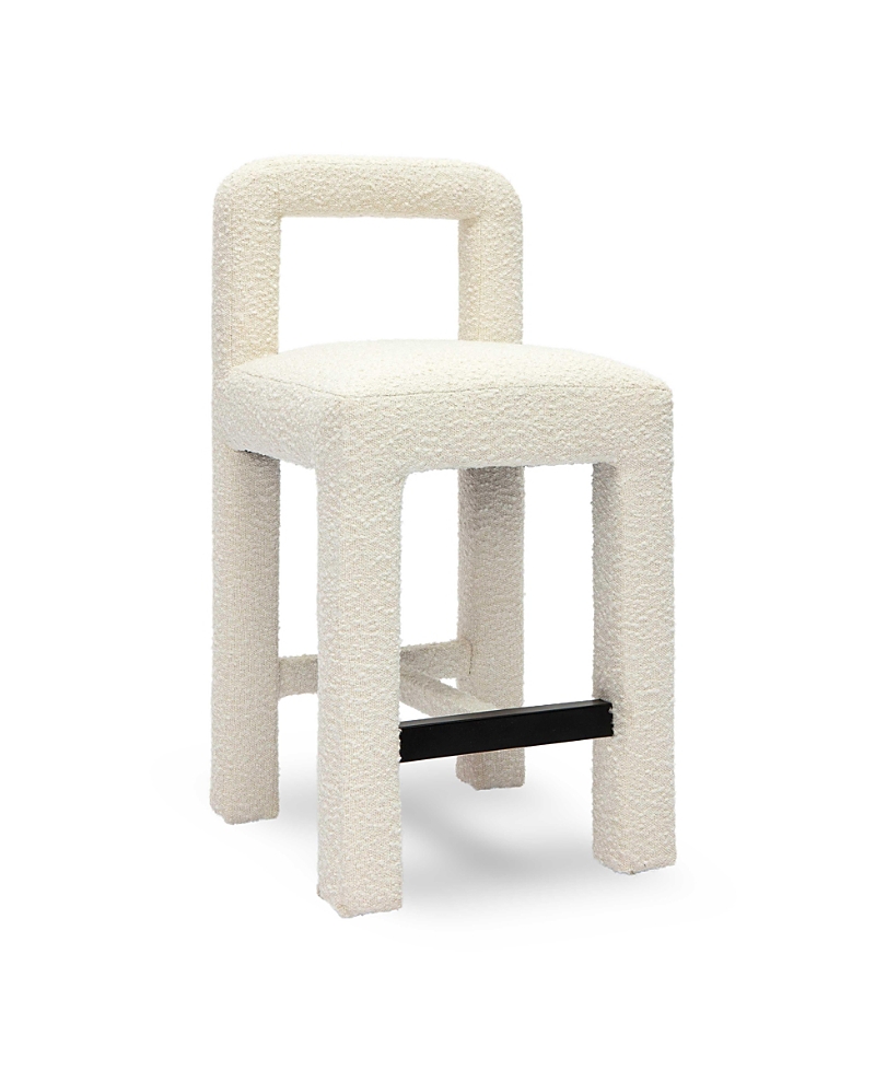Tov Furniture Hazel Boucle Counter Stool In White