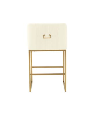 Lisa Pleated Velvet Counter Stool