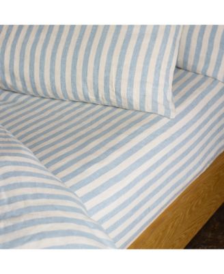 Pembroke Stripe Linen Fitted Sheet, Full