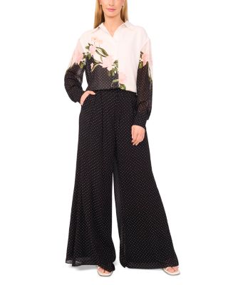 Wide Leg Tuck Pants 