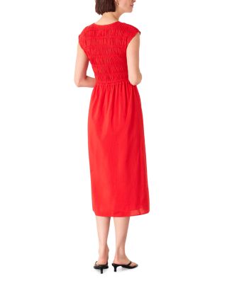 Petite Shirred Bodice Midi Dress 