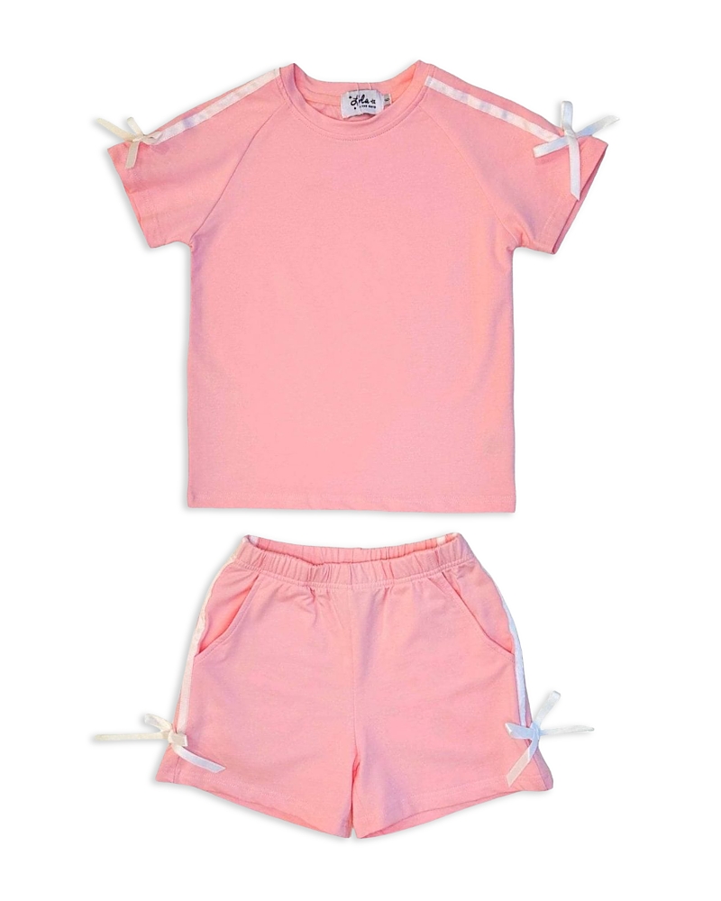 Lola + The Boys Sporty Bow Short Set