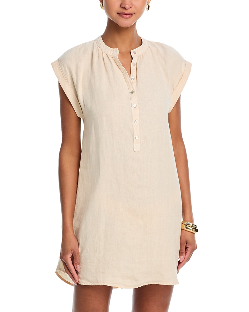 Bella Dahl Linen Cap Sleeve Henley Mini Dress