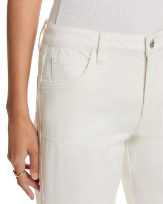 District High Rise Column Ankle Jeans in Washed Sandstone