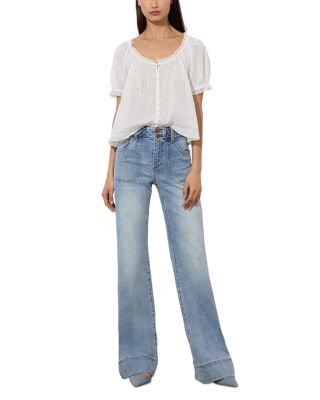 Juno High Rise Braided Waistband Jeans in Anabell Blue