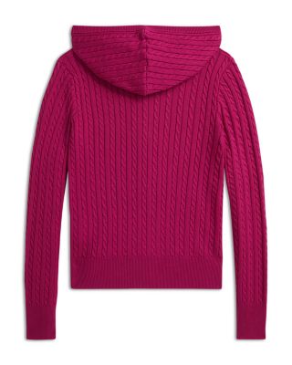 Girls' Mini Cable Cotton Full Zip Hoodie - Big Kid