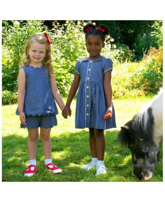 Girls' Chambray Scalloped Top and Short Set - Little Kid, Big Kid
