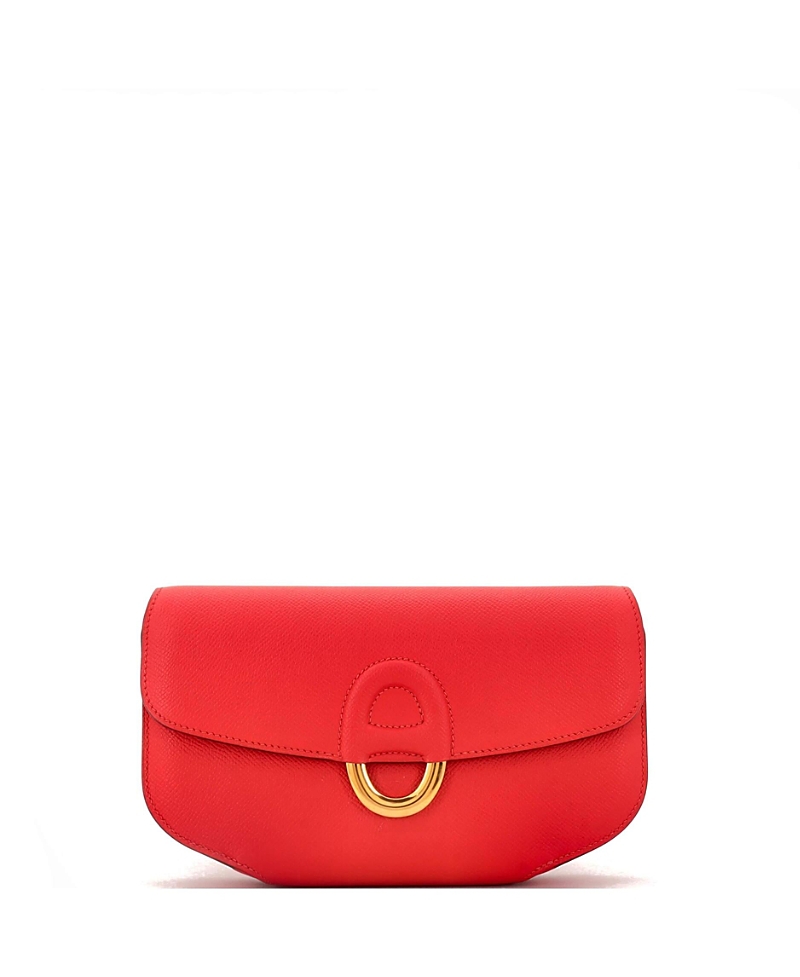 Pre-owned Pre-owned Hermes Hermes Cherche Midi Clutch Epsom In Red