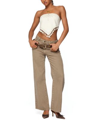 Stud & Tassel Handkerchief Top