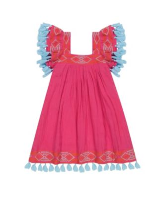 Mer St. Barth - Girls' Embroidery Serena Tassel Dress - Little Kid, Big Kid