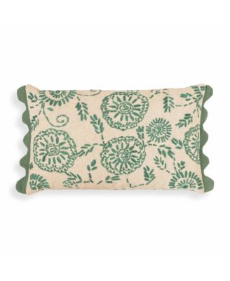 Portia Embroidered Cotton Flex 20 x 12 inch Accent Cushion