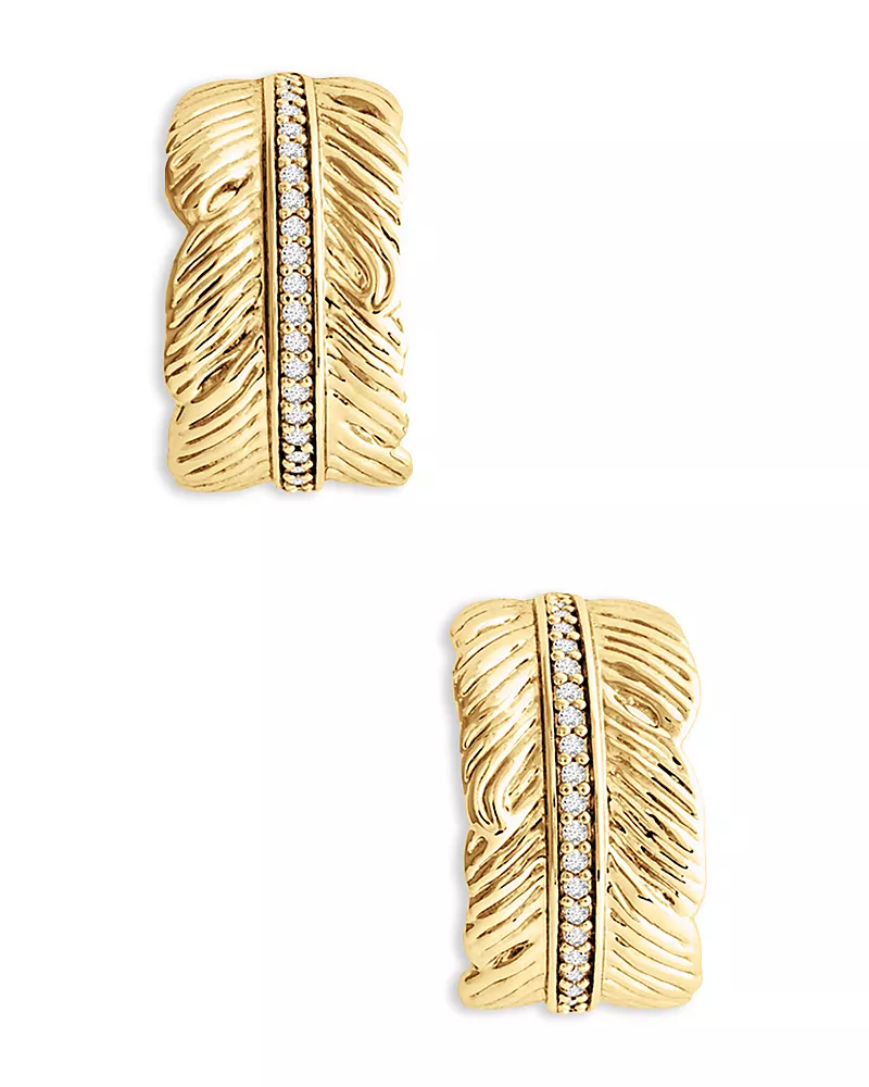 Anabel Aram Feather Small Hoop Earrings
